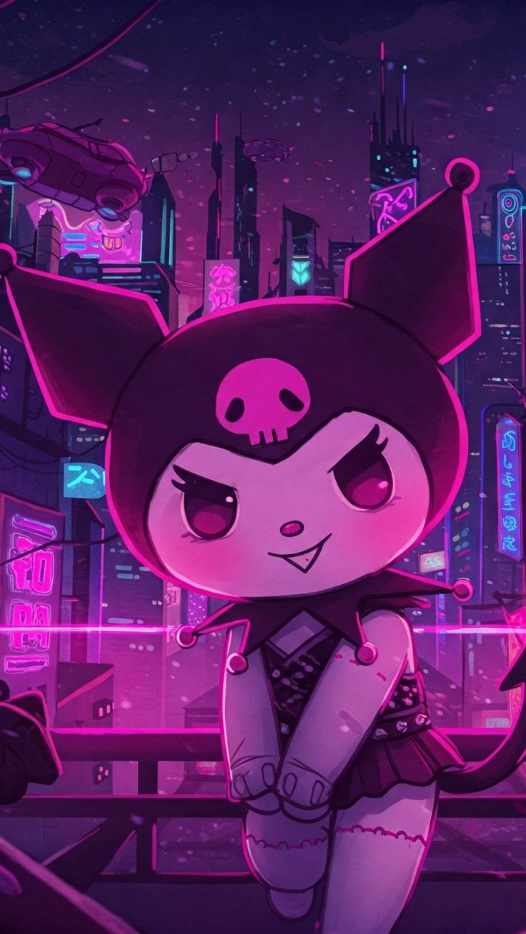 black and white kuromi wallpaper