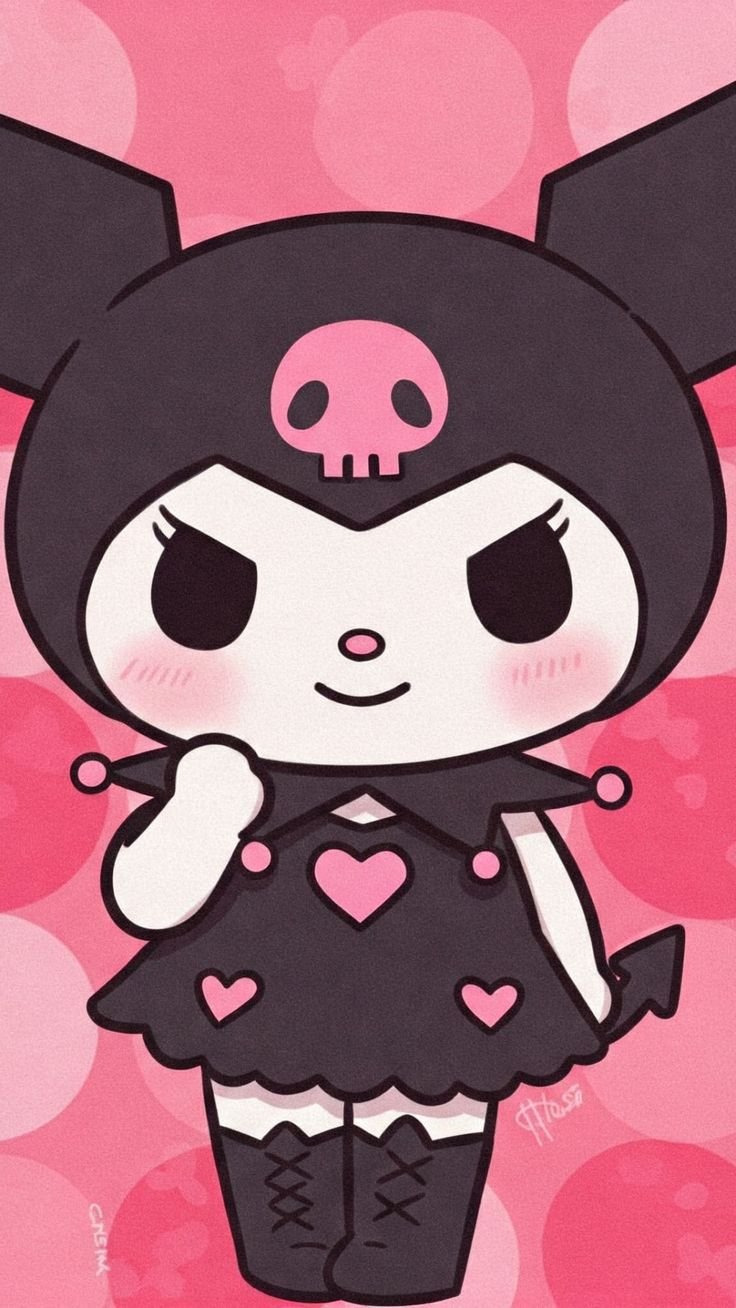 black and white kuromi wallpaper